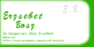 erzsebet bosz business card